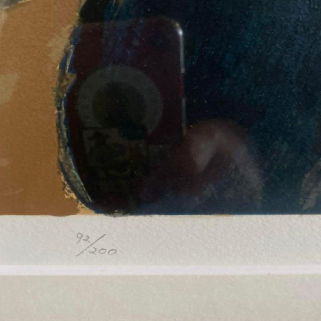 小山敬三　リトグラフ　花　薔薇　92/200 額付き 22.01.23-1