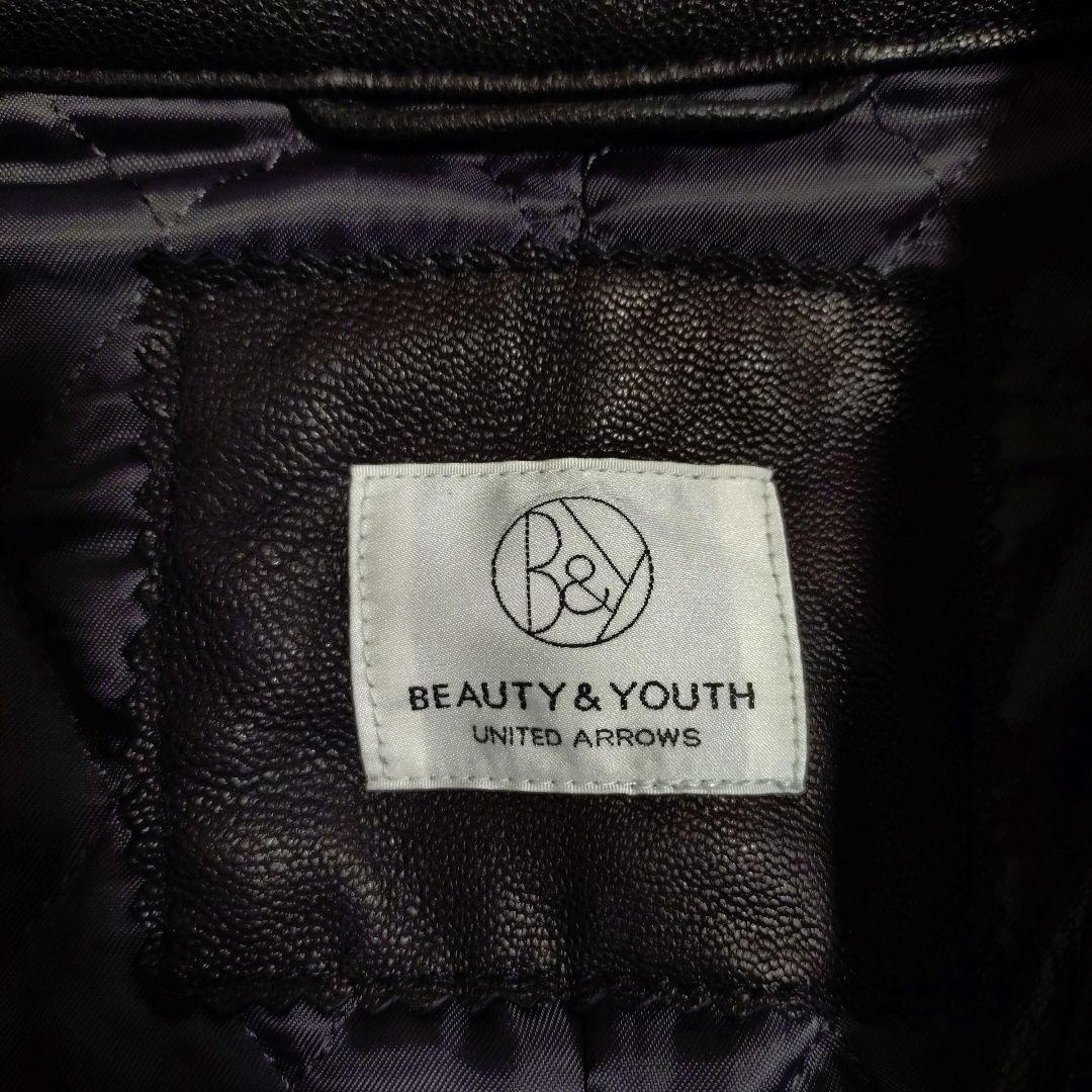 BEAUTY&YOUTH 黒 ゴートレザージャケット シングルライダース Ｌ