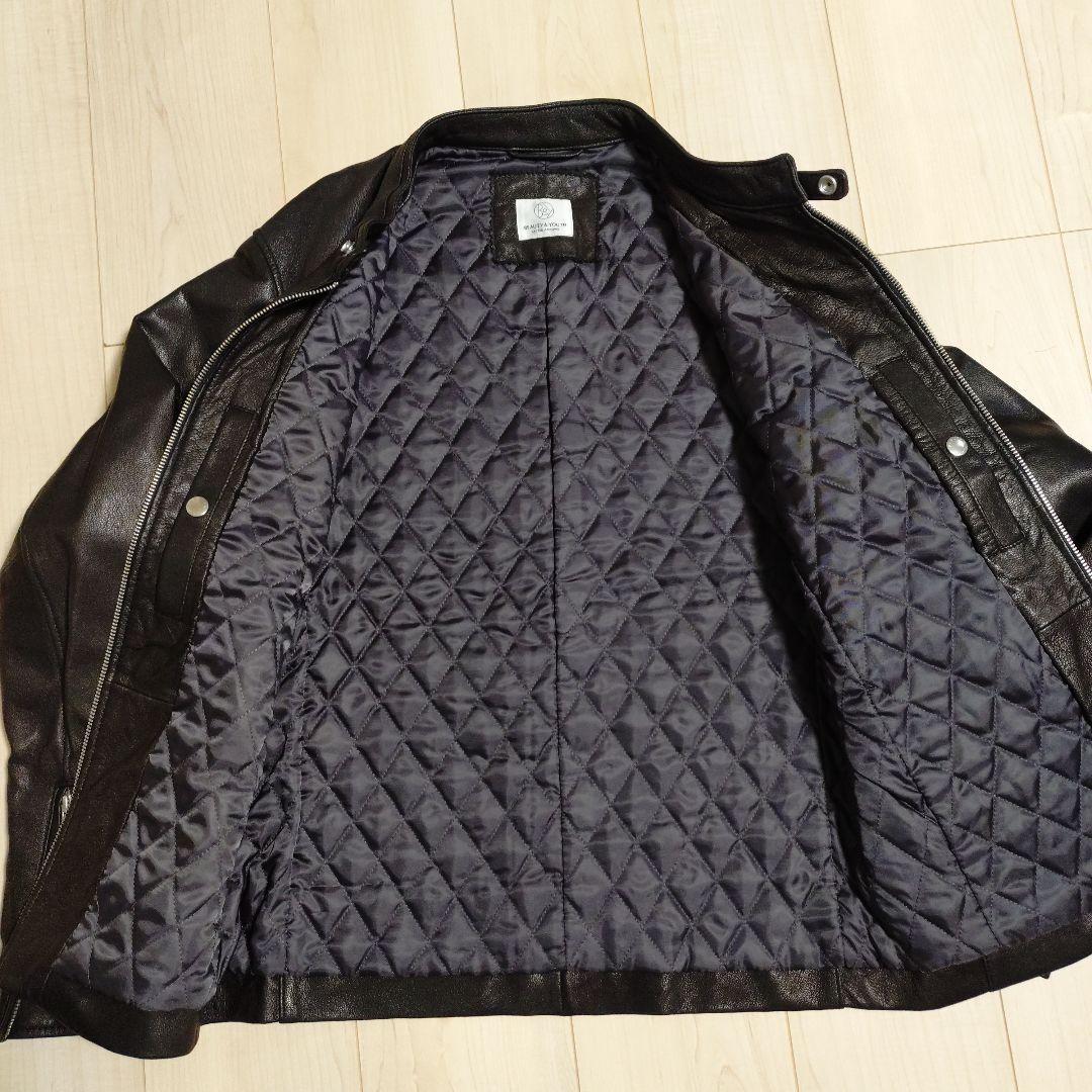 BEAUTY&YOUTH 黒 ゴートレザージャケット シングルライダース Ｌ