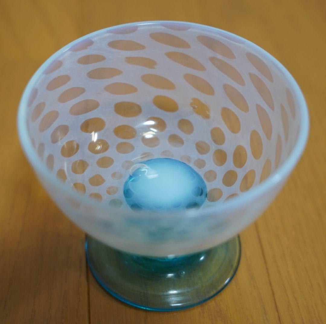 【美品】青と白の氷コップ