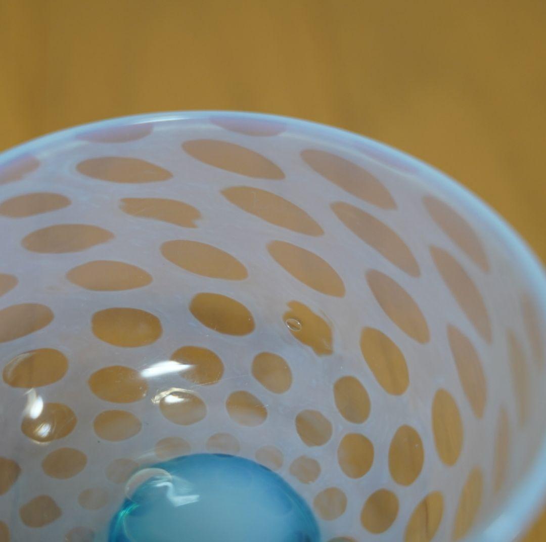 【美品】青と白の氷コップ