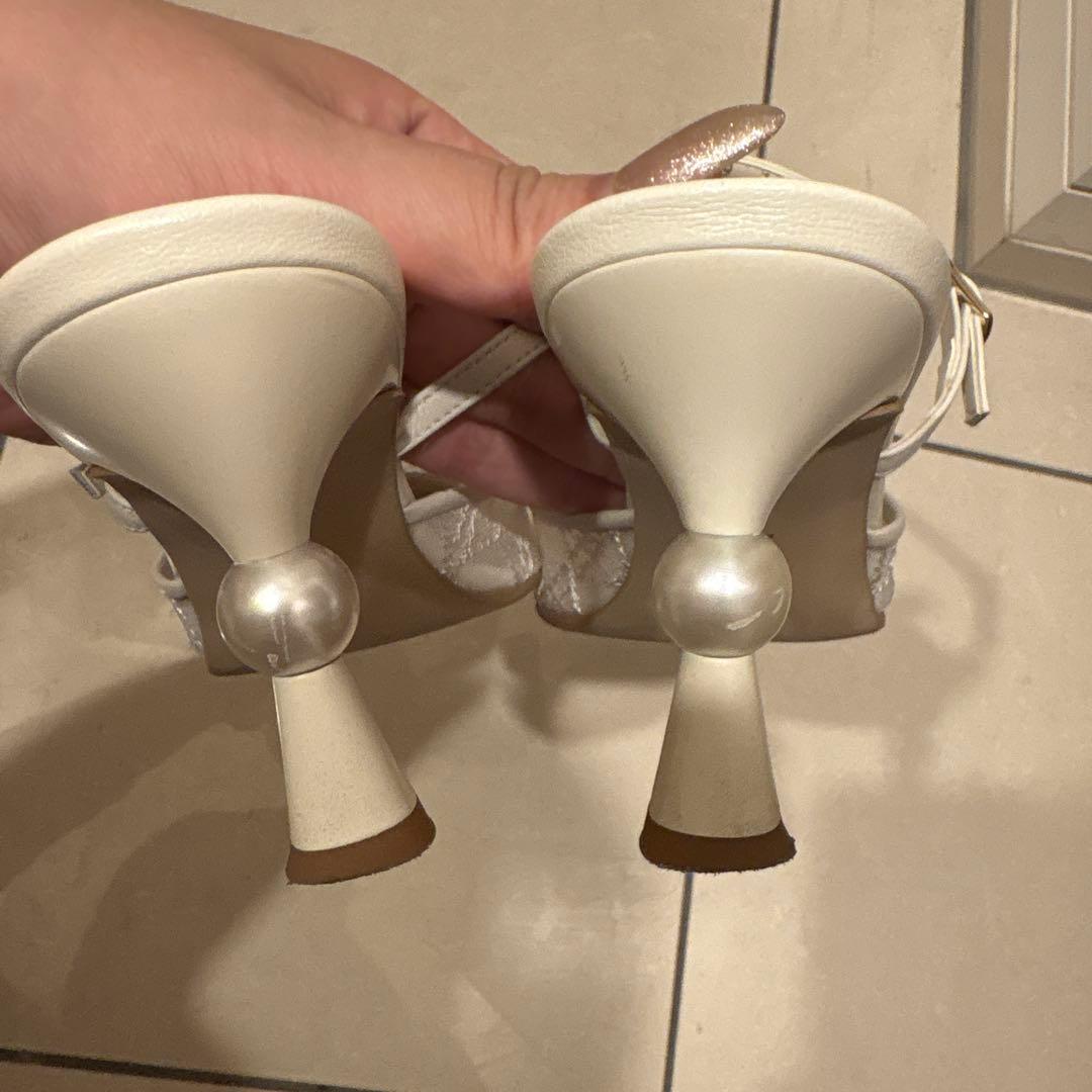 美品【DIANA】 《Pearl Collection》パールヒールミュール