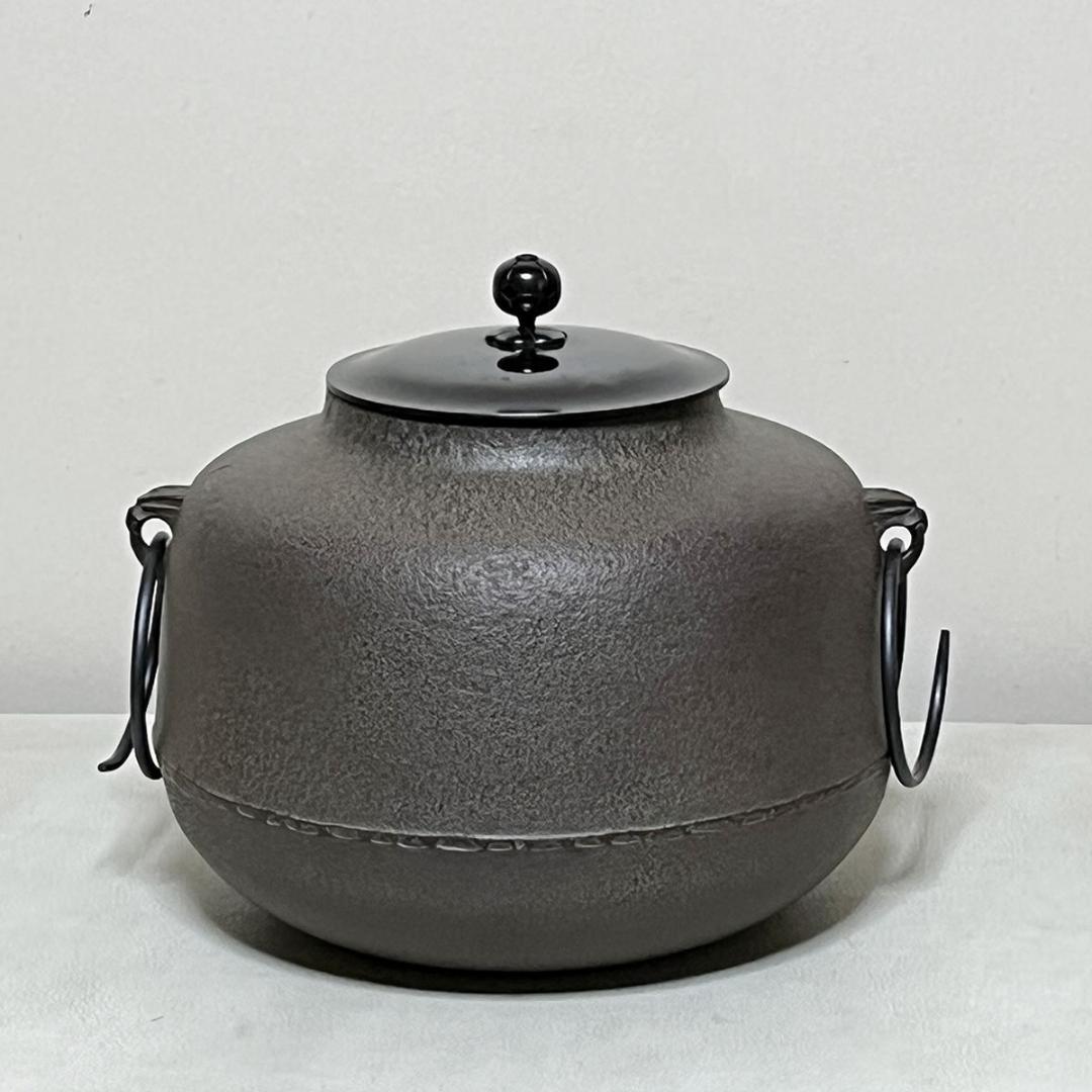 高橋敬典 阿弥陀釜 共箱 茶釜 茶道具 【k3639】