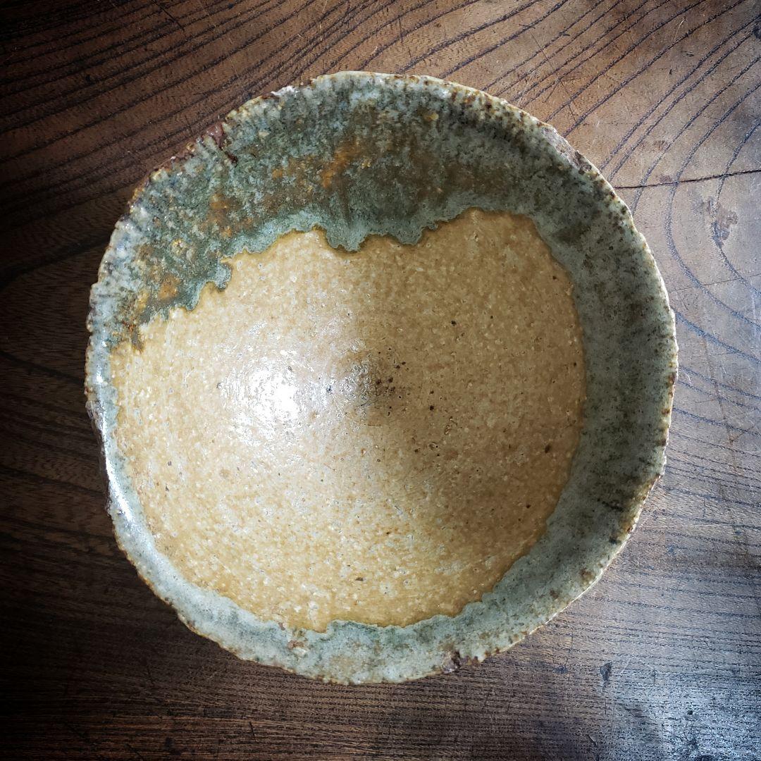 茶碗　抹茶椀　茶道具　茶器　銘　訳あり　欠け　緑　岩　鉢　丼