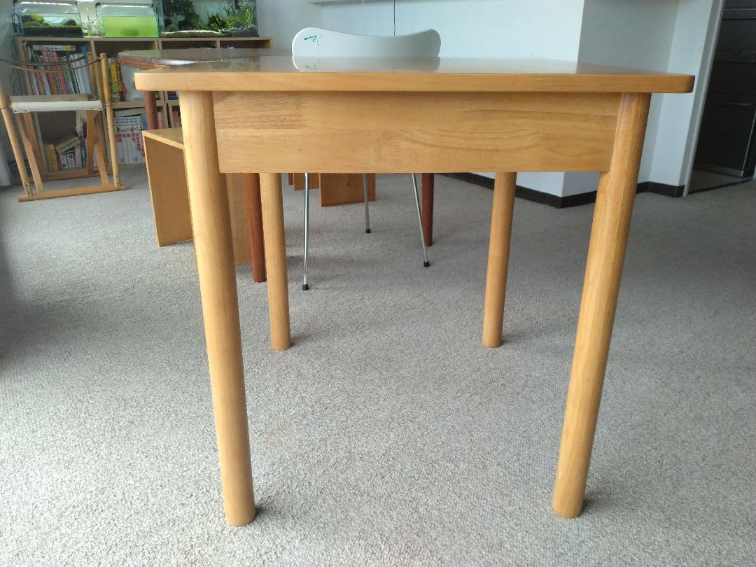 【美品】MUJI無印良品 木製テーブル70×70cm ラバーウッド材ナチュラル