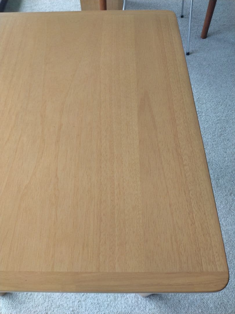 【美品】MUJI無印良品 木製テーブル70×70cm ラバーウッド材ナチュラル