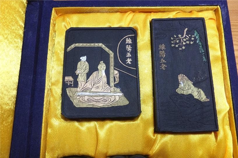 美品 希少 固形墨 古墨　中国仙人 雎陽五老 5本セット