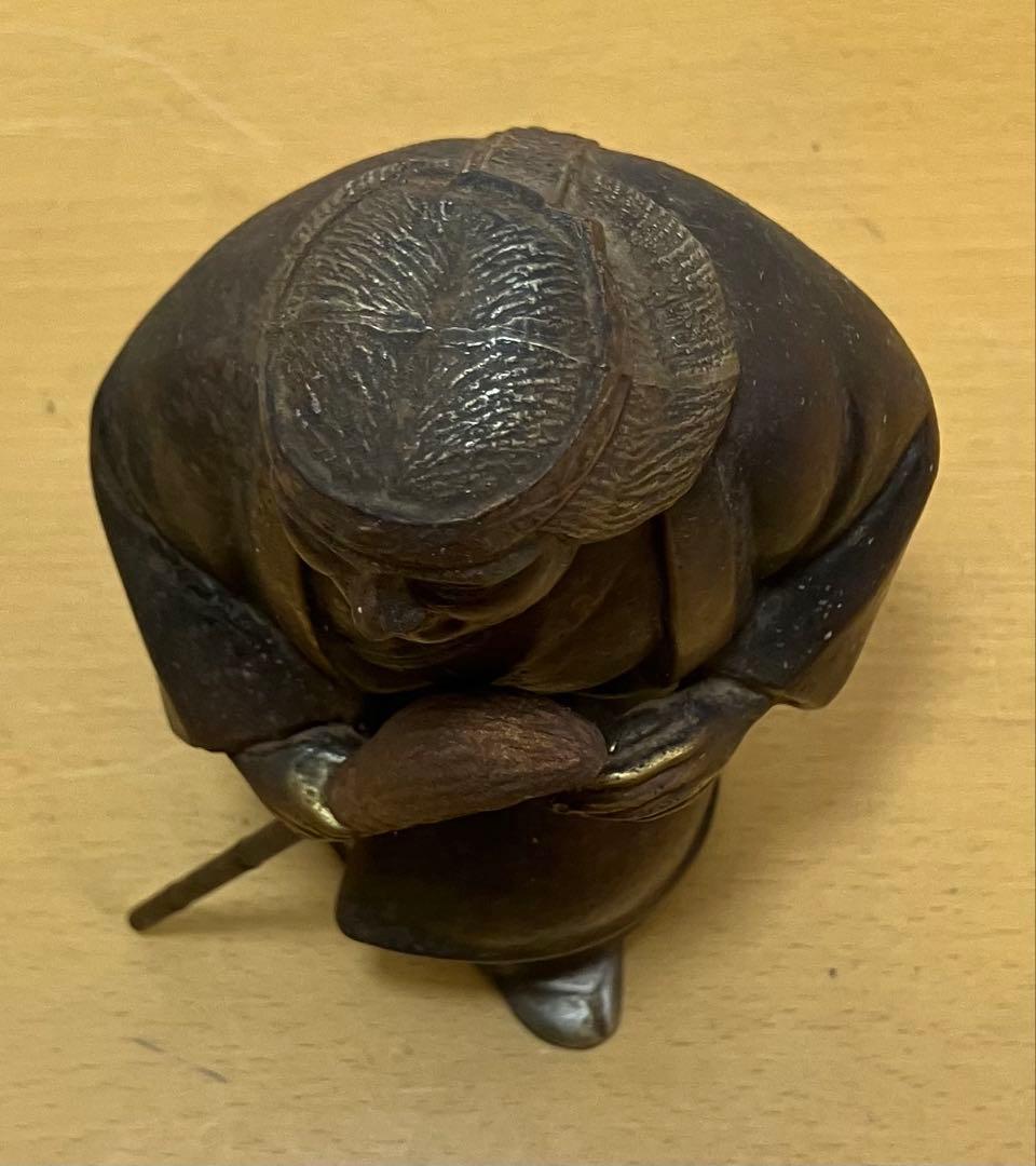 【置物】高砂人形 瑞穂 翁 嫗 日本人形 飾り 長寿 夫婦円満 縁起物 金属製