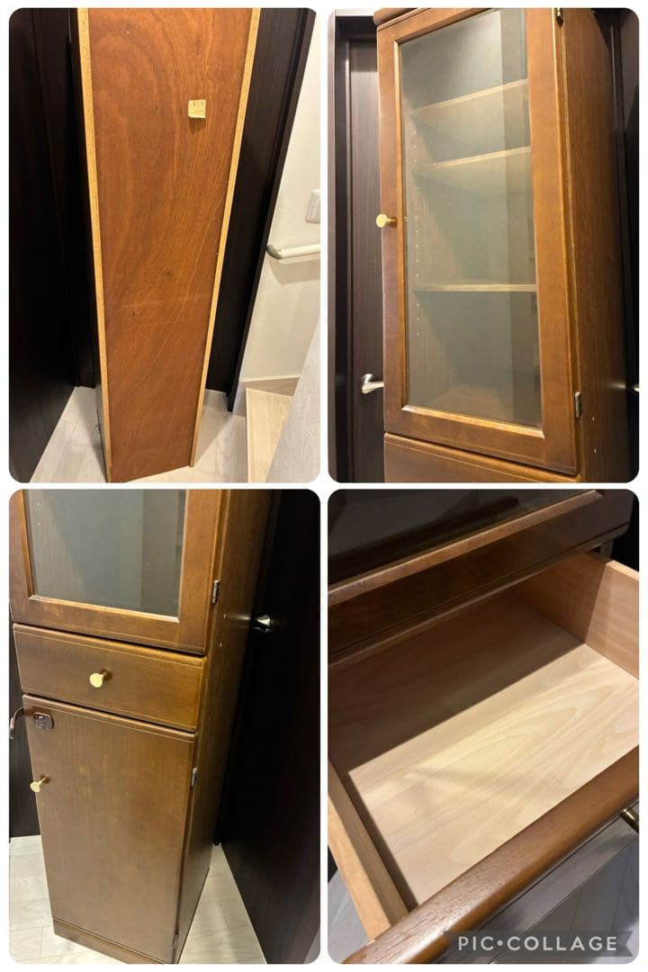 専用　1/5限定　ビンテージ　木製 ガラス扉 キャビネット コレクションケース