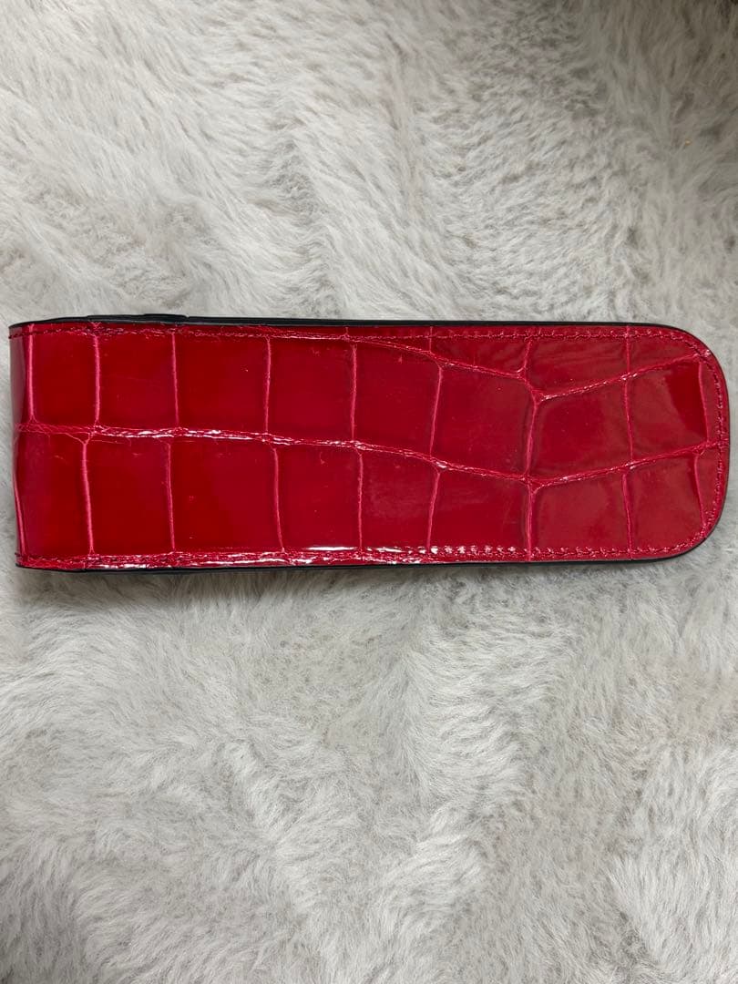 ZAO クロコダイル レッドペンケース箱付き