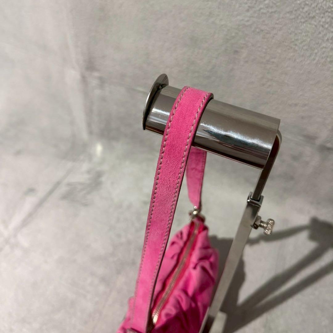 バッグ D&G Gathering Shoulder Bag Suede Pink