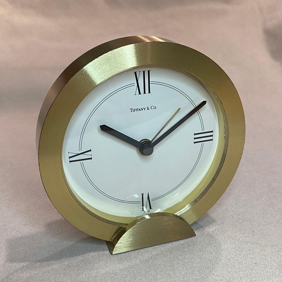 ティファニー テーブルクロックTiffany & Co. ゴールド 置時計 QZ