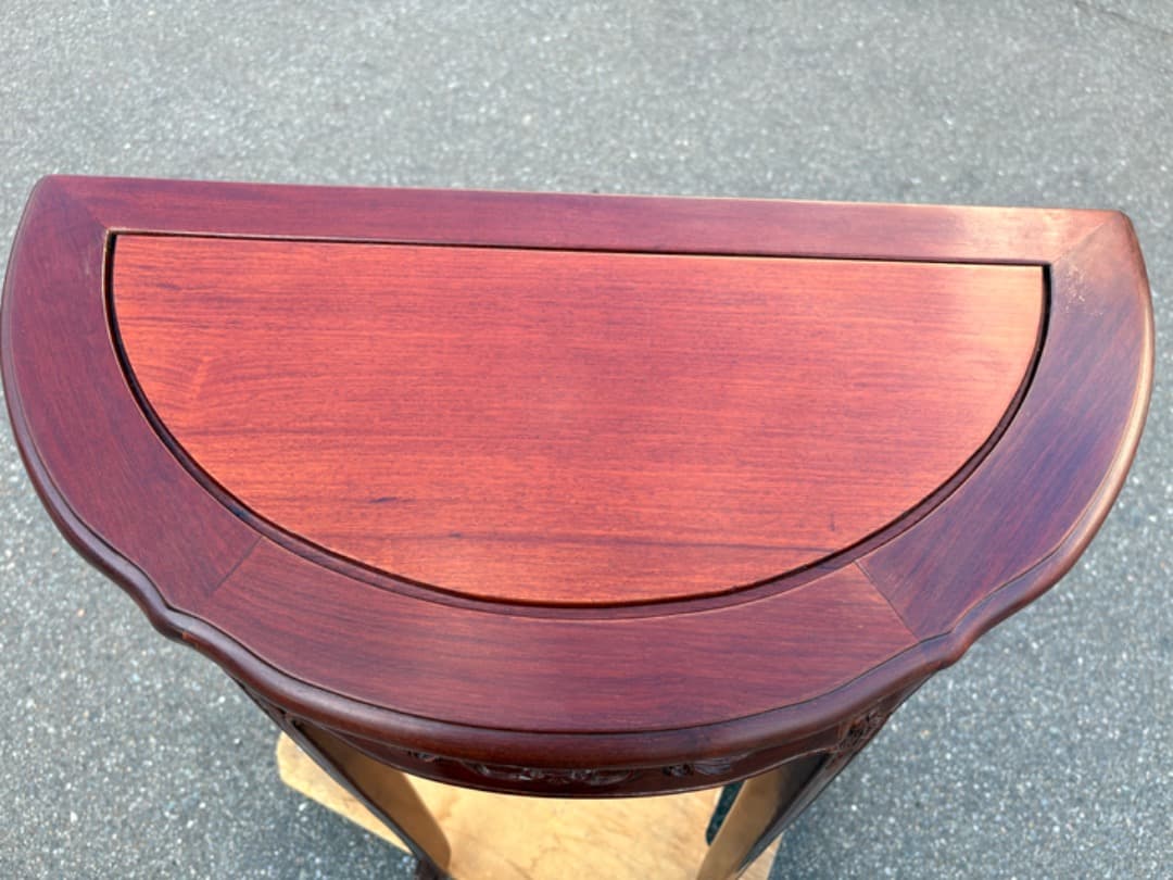 【送料無料】 デミ・ルーンテーブル　コンソールテーブル　猫脚　木製　欧州家具