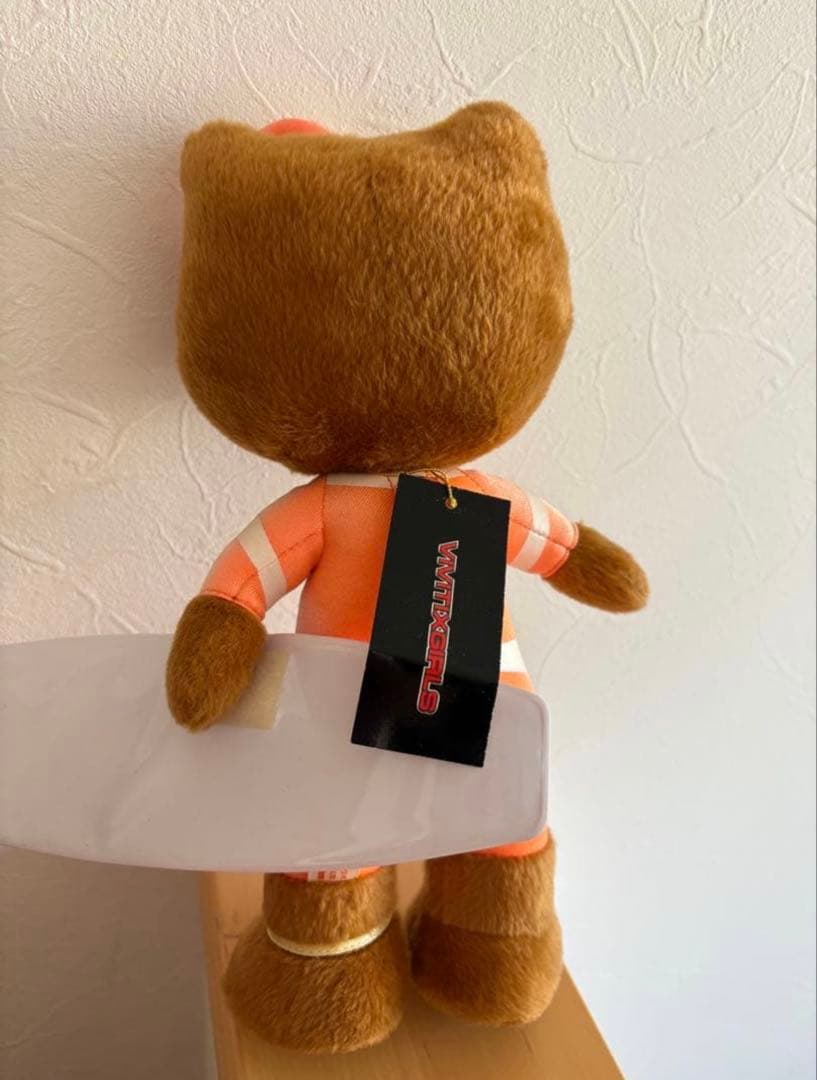 【レア】25年前 日焼けキティ サーフィン ぬいぐるみ タグ付き 当時物