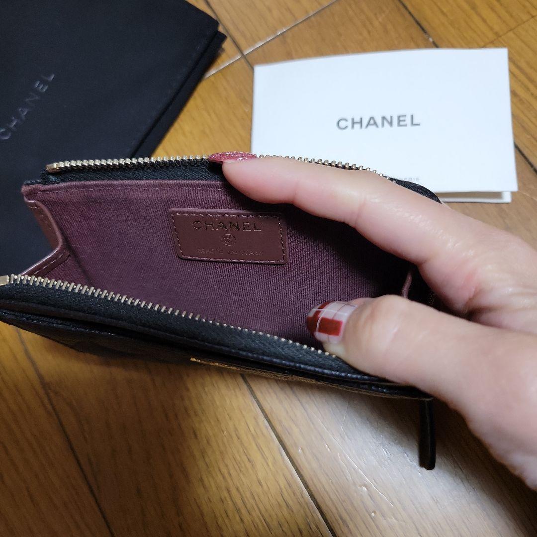 CHANEL　キャビアスキン　フラグメントケース　カードケース　財布　マトラッセ