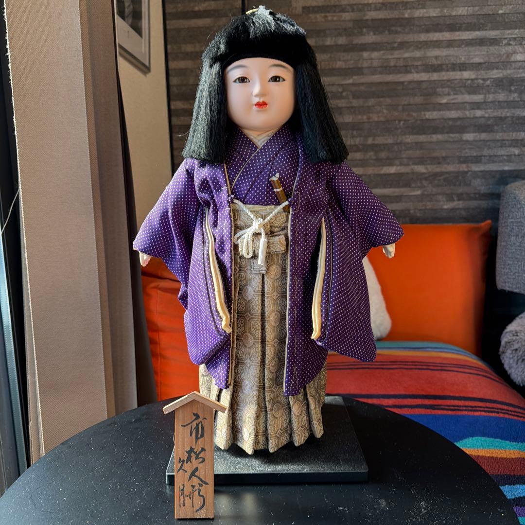 市松人形 紫色の着物