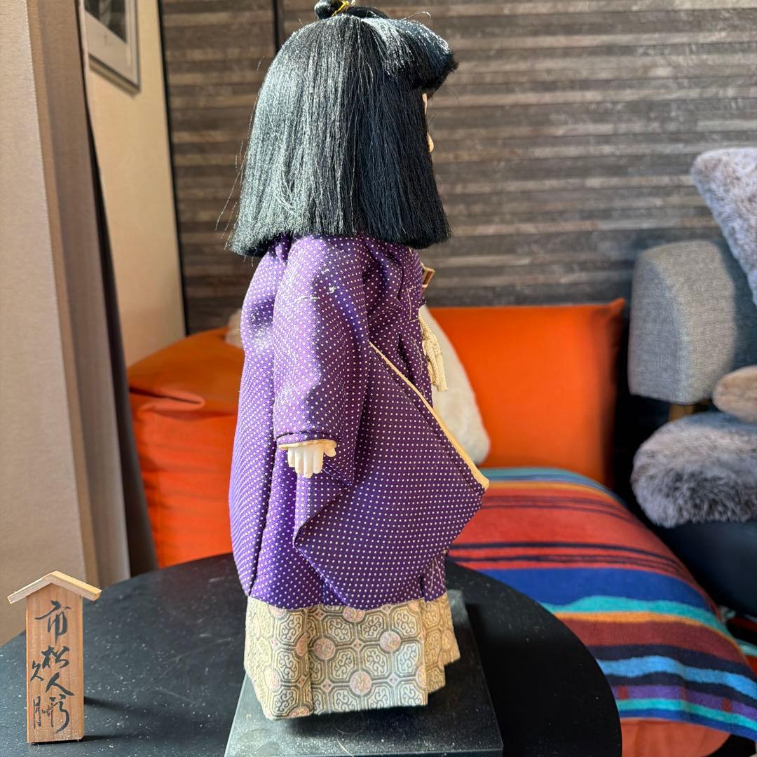 市松人形 紫色の着物