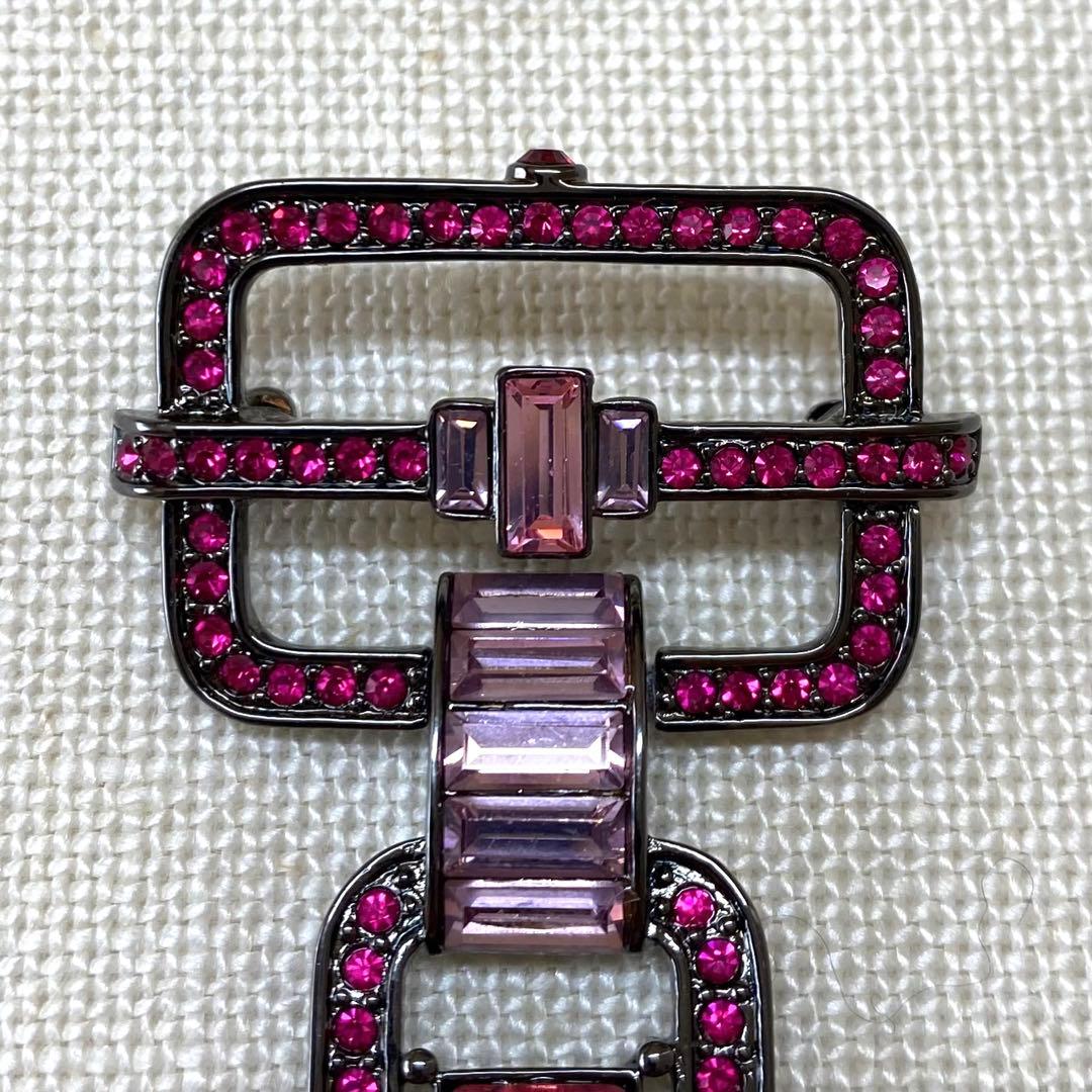 GIVENCHY ジバンシー　ピンクビジュー　ブローチ　アールデコ風