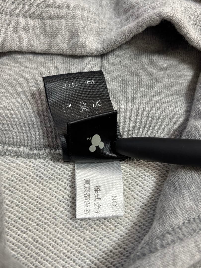 ナンバーナイン　ミッキーマウス グレー パーカー L