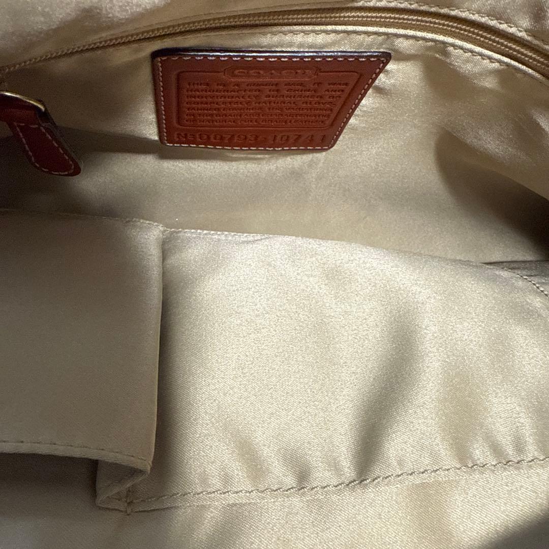 コーチcoach レッドブラウン レザー ショルダーバッグ