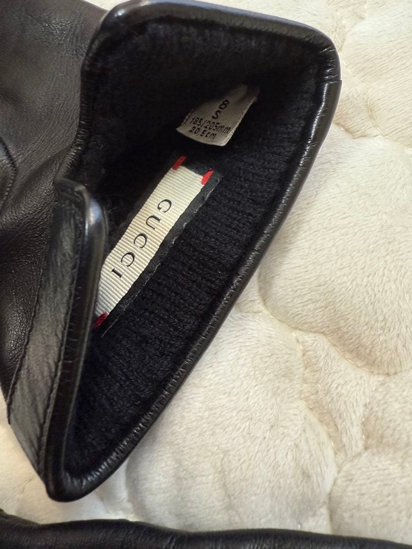 GUCCI 総柄　レザーグローブ　手袋