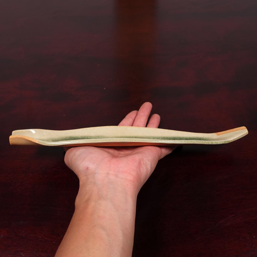 伊賀の名工 谷本光生 三田窯 伊賀葉皿 5客 共箱 長皿 先付 向付