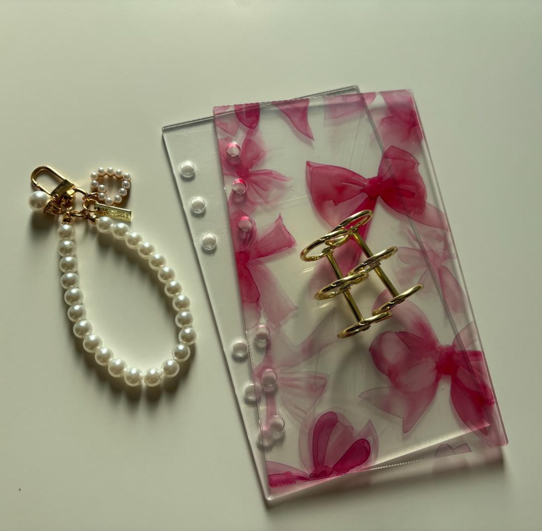 韓国製♡アクリルバインダー♡ピンクリボン♡A6貯金SAVING