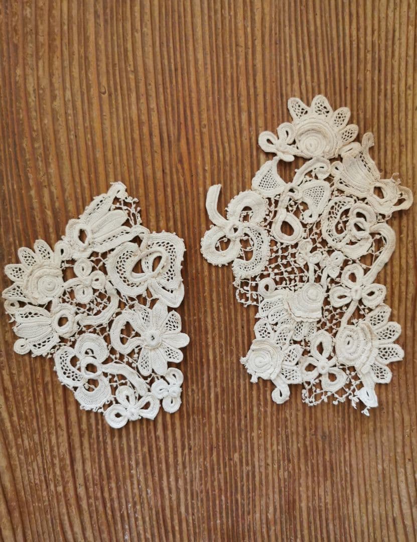 アンティーク アイリッシュクロシェレース 多層パンジー向日葵三つ葉 手編ドイリー