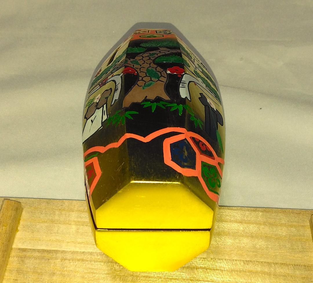 茶道具　加賀山中塗　蒔絵師中村湖彩作　本金張ぶりぶり香合　美品！！