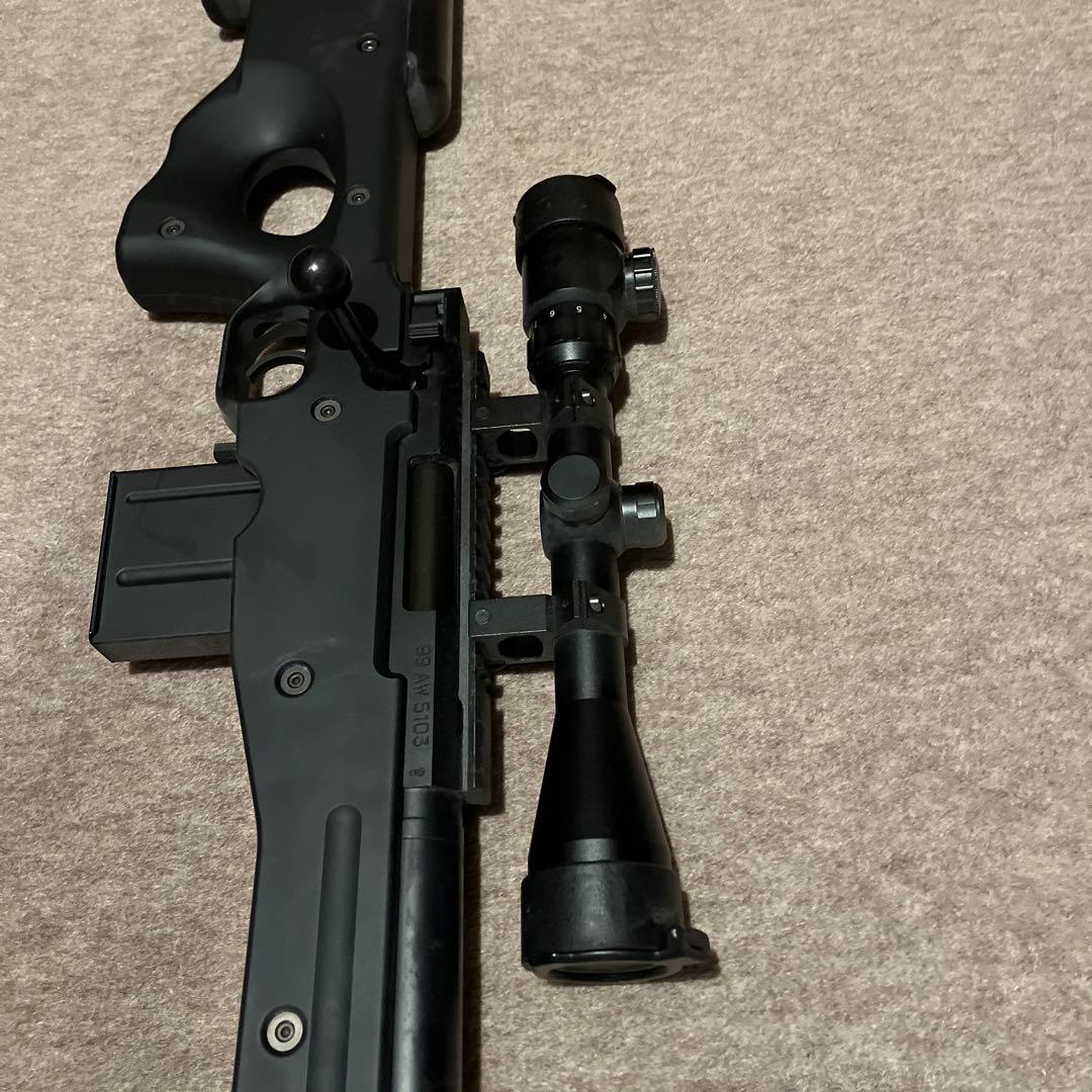 エアコッキングライフル ブラック スコープ付き ジャンク