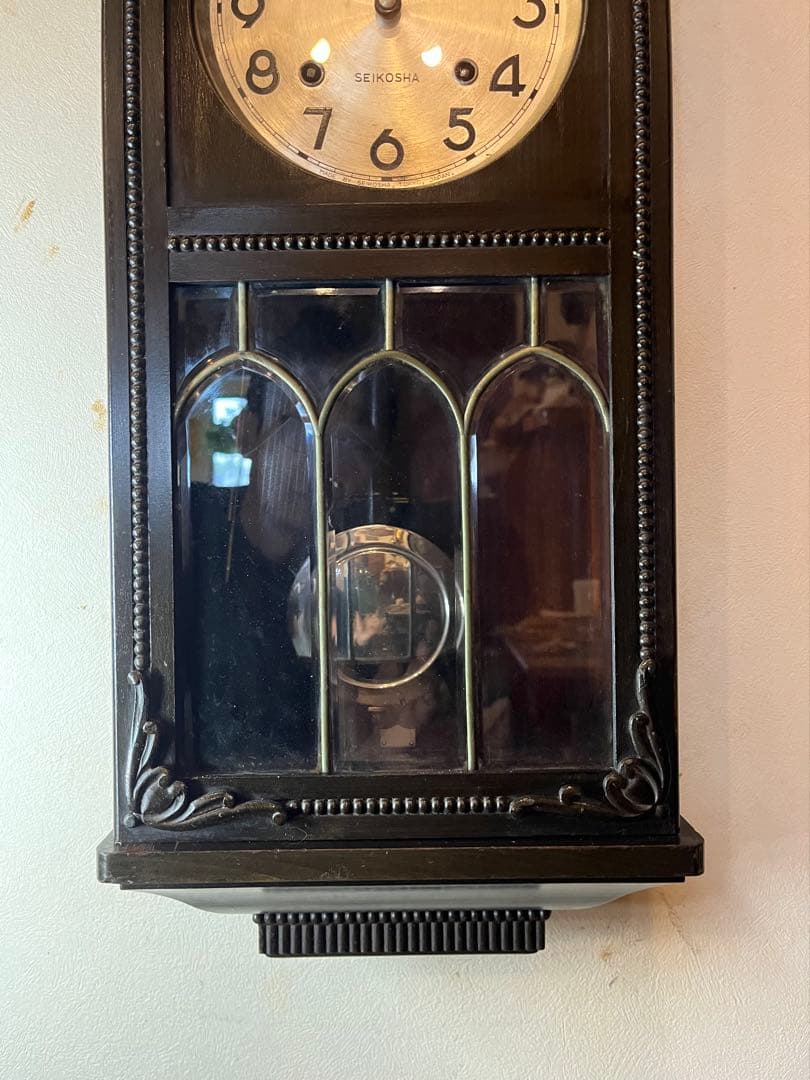 精工舎　アールデコ　柱時計　古時計　振り子　ゼンマイ　ボンボン　レトロ　雑貨