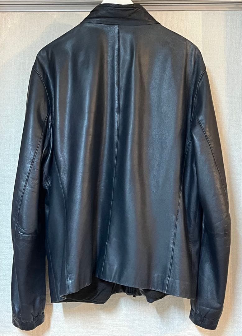 ARMANI COLLEZIONI シープレザージャケットNAVY 46