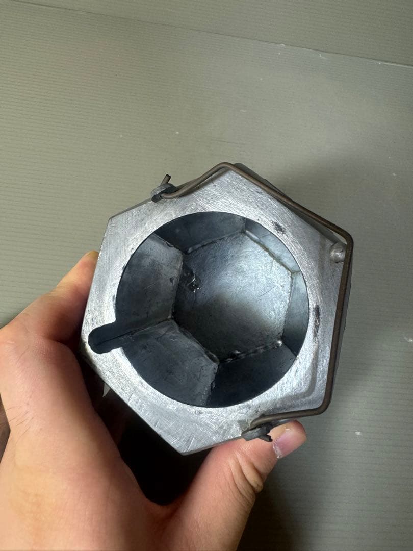 2396  中国酒器　六角チロリ　錫製  骨董品