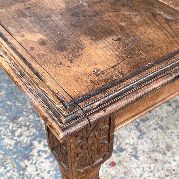 アンティーク　ダイニングテーブル　シャビィ　ロココ調　ワークテーブル