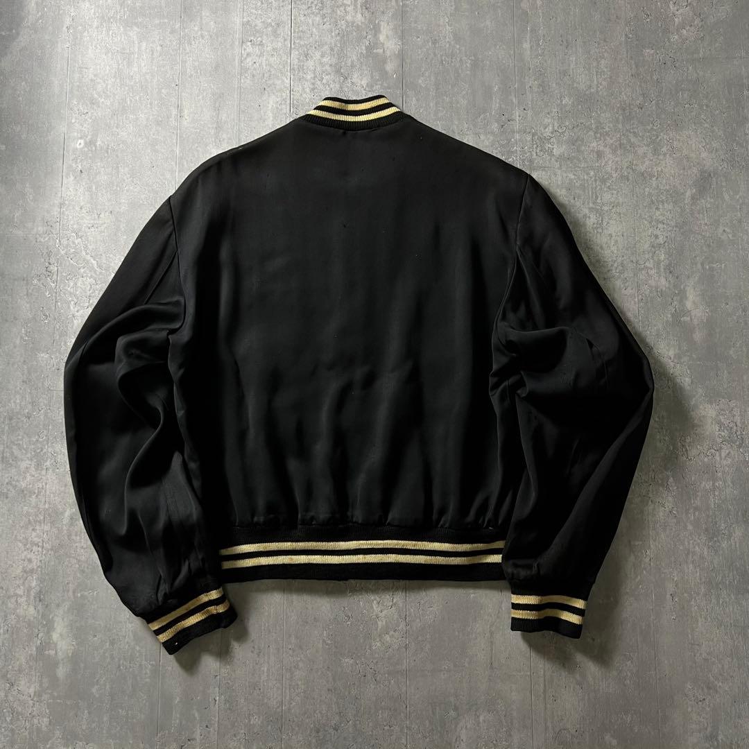 50s usa製　レーヨン　ギャバジンジャケット　ブラック　TALON