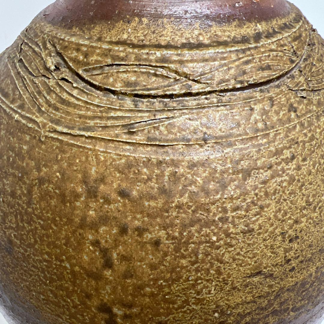 藤原啓　備前特大徳利　共箱　高さ約37.5㎝　東Y7-0627⭐︎2Fトコウ