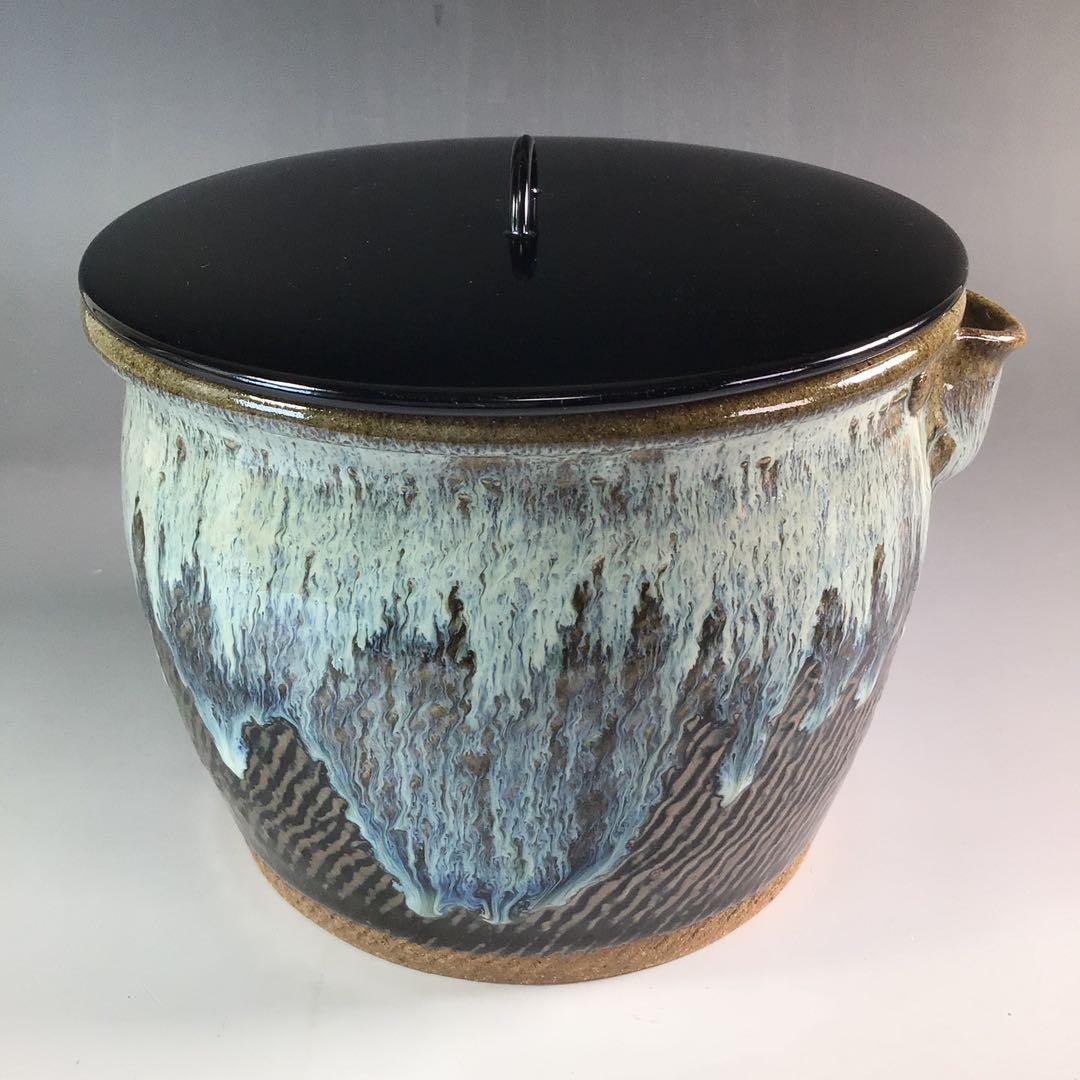 Ｒ７４４　水指　『武村利左エ門造』『朝鮮唐津』『片口水指』　共箱　茶道具