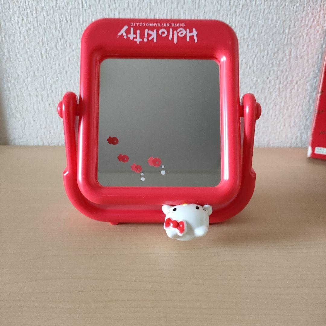 激レア　昭和レトロ　キティ　サンリオ　フィギュア付きスタンドミラー　80年代　鏡