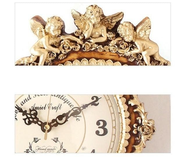 ゴールデンエンジェルラウンド振り子時計/インテリア 掛け時計/電波時計