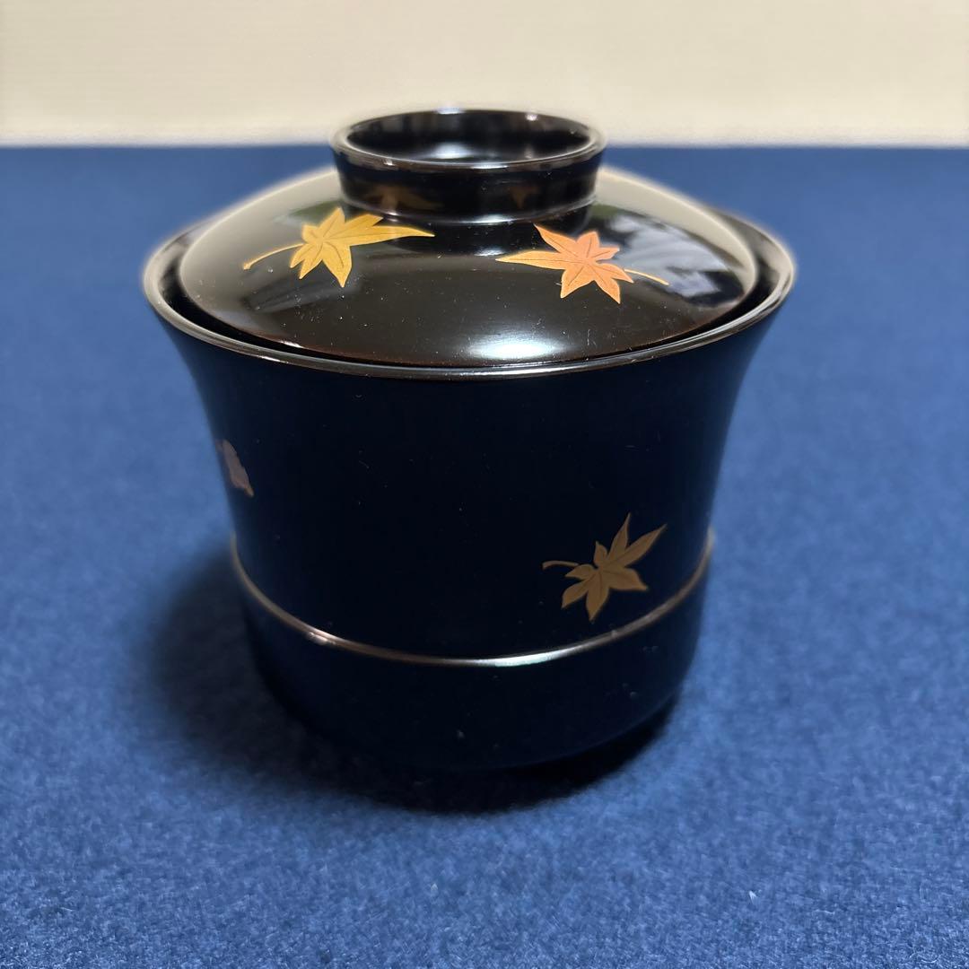 輪島塗　慶塚造　松笠形　吸物椀　梅紅葉　5客組