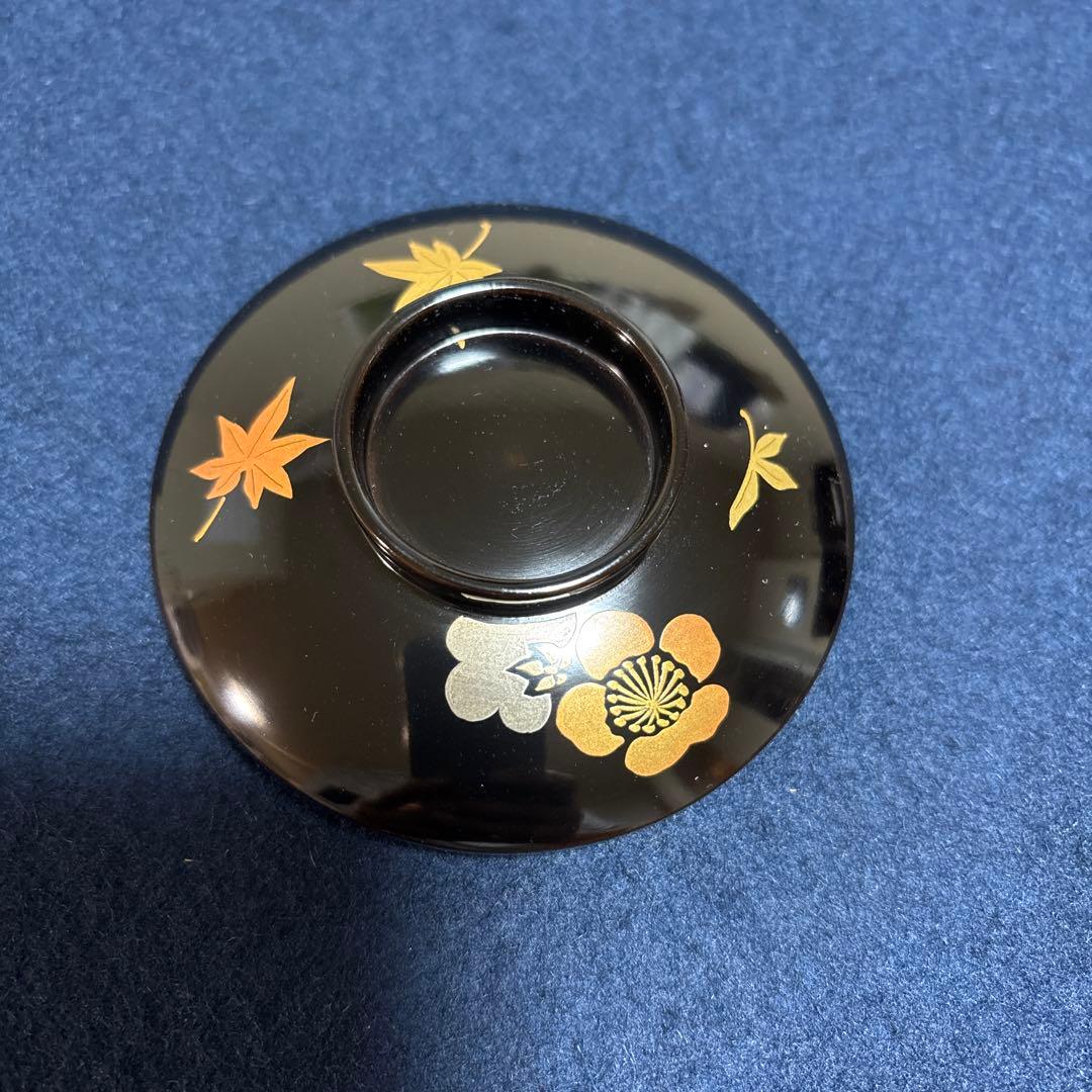 輪島塗　慶塚造　松笠形　吸物椀　梅紅葉　5客組