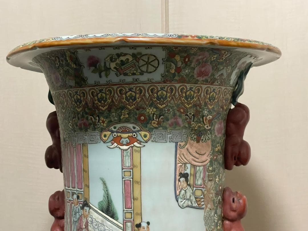 大花瓶　人物画　粉彩　飾り壺　花瓶 花器 壷 110cm