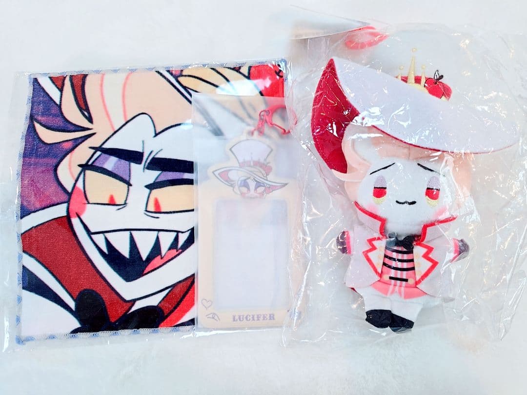 ハズビンホテル おすわりマスコット ハンドタオル トレカケース ルシファー