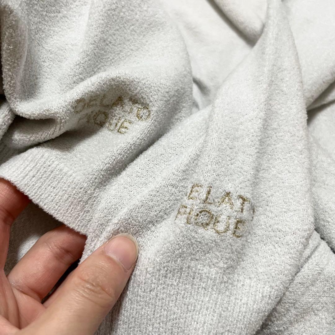 ジェラピケまとめ売りレディースルームウェアホワイトセットアップパーカー