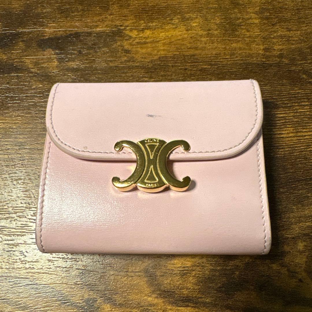 セリーヌ スモールフラップウォレット トリオンフ ブリーチピンク
