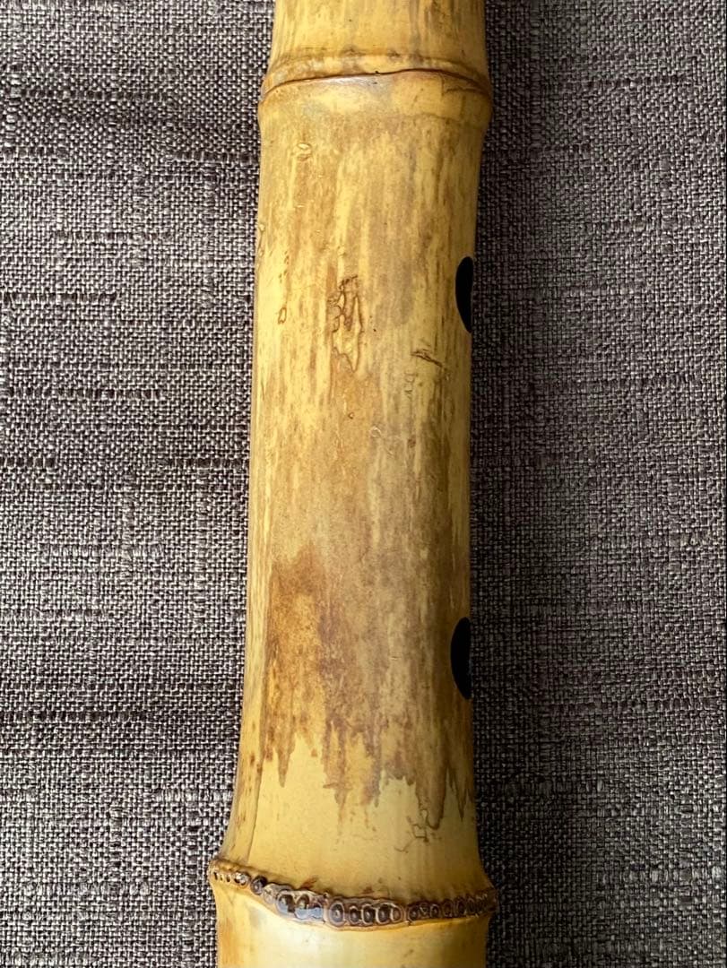 尺八 河野玉水 在銘 銀中継ぎ？ 一尺八寸（約55センチ） 1960年代？