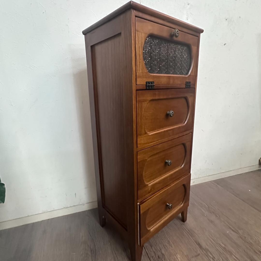 はな　訳あり　アンティーク調　擦りガラス　チェスト　 キャビネット