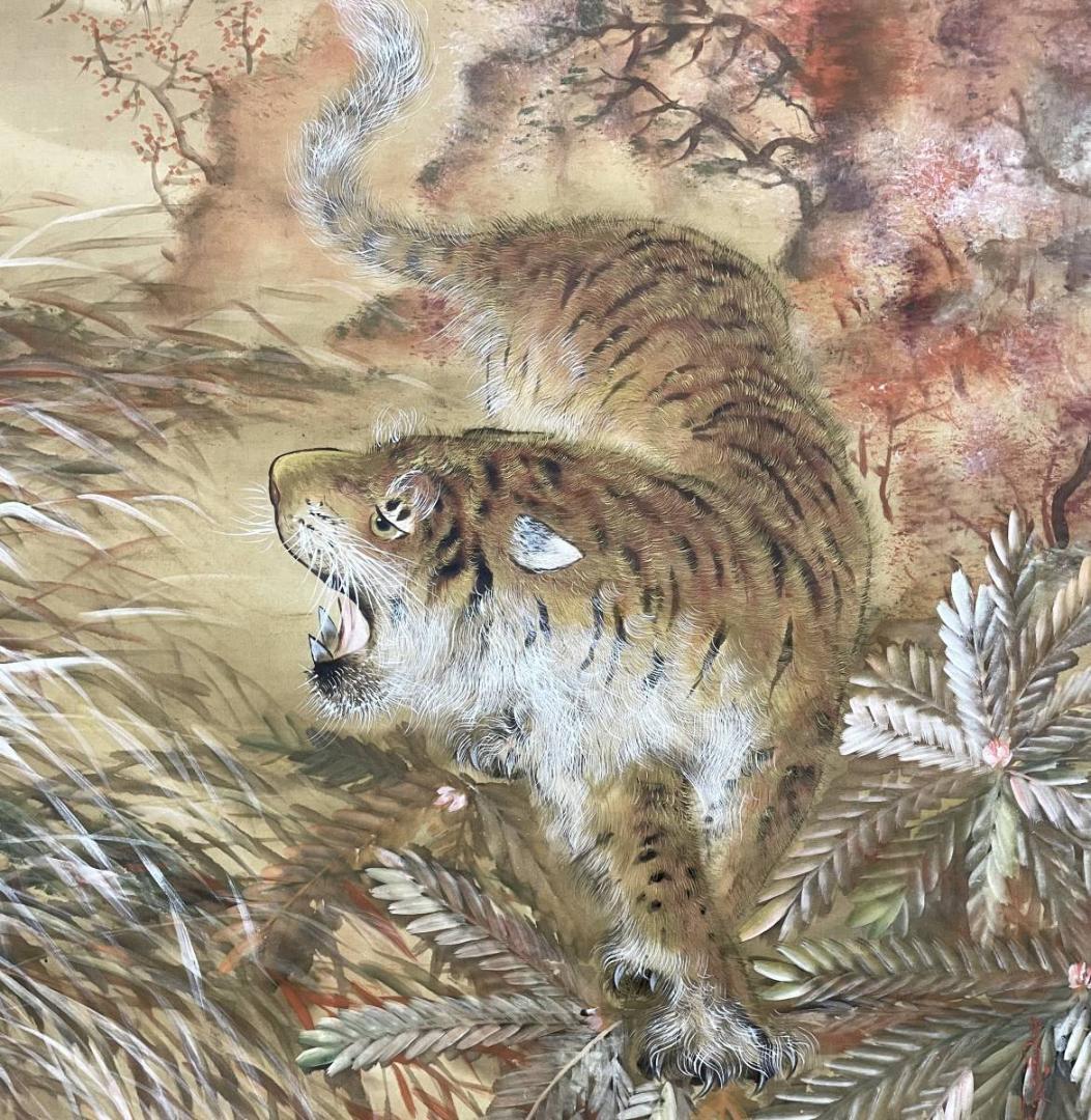 真作/橋本光風/猛虎図/寅/大幅/布袋屋掛軸A-277