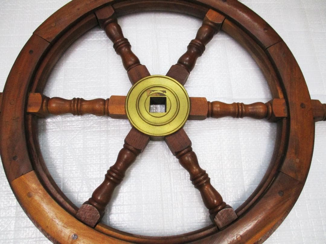 船舶木製バンドル　操舵輪 インテリア オブジェ