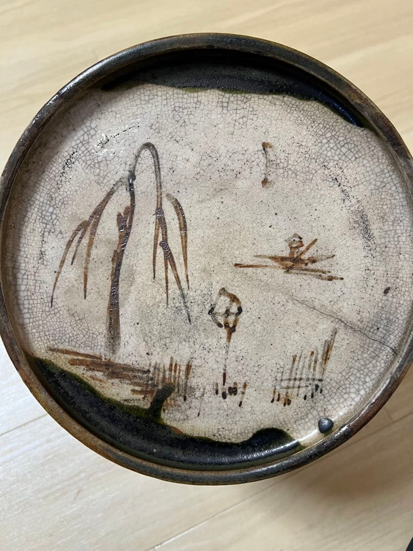 行灯皿 行燈皿 石皿 飾皿 時代物 古瀬戸 江戸 骨董 古美術 古織部 Edo